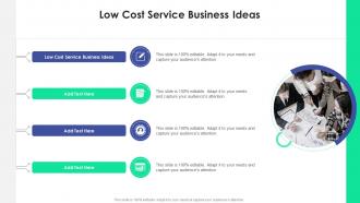 Low Cost Service Business Ideas In Powerpoint And Google Slides Cpb