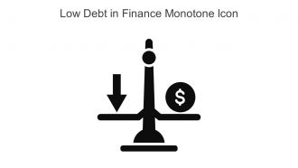 Low Debt In Finance Monotone Icon In Powerpoint Pptx Png And Editable Eps Format