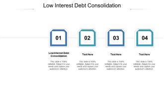 Low interest debt consolidation ppt powerpoint presentation summary slide portrait cpb