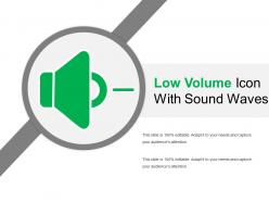 Low volume icon with sound waves