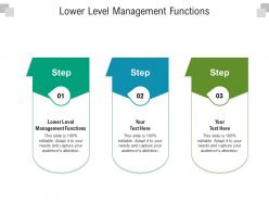 Lower level management functions ppt powerpoint presentation professional rules cpb