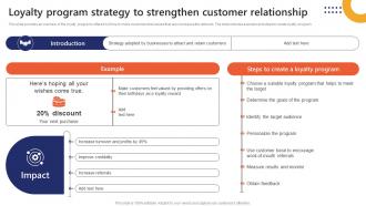 Loyalty Program Strategy To Strengthen Customer Market Penetration To Improve Brand Strategy SS