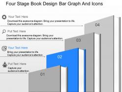 Lp four stage book design bar graph and icons powerpoint template