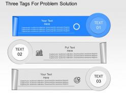 Lp three tags for problem solution powerpoint template