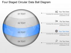 Ls four staged circular data ball diagram powerpoint template