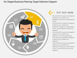 Ls six staged business planning target selection diagram flat powerpoint design
