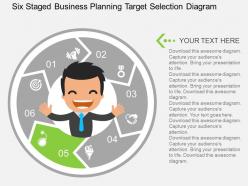 Ls six staged business planning target selection diagram flat powerpoint design