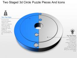 Ls two staged 3d circle puzzle pieces and icons powerpoint template