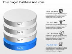 Lt four staged database and icons powerpoint template