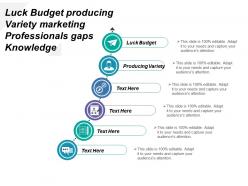 Luck budget producing variety marketing professionals gaps knowledge