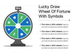 Lucky draw wheel of fortune with symbols