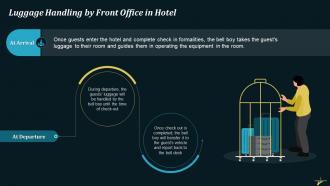 Luggage Handling By Front Office In Hotel Training Ppt
