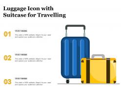 Luggage icon with suitcase for travelling