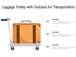 Luggage trolley with suitcase for transportation