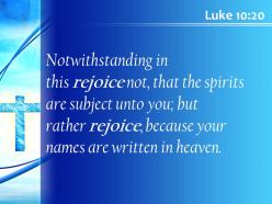 Luke 10 20 your names are written in heaven powerpoint church sermon