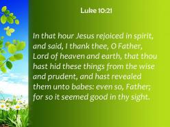 Luke 10 21 this was your good pleasure powerpoint church sermon