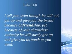 Luke 11 8 you the bread because of friendship powerpoint church sermon