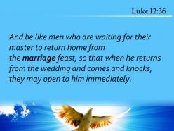 Luke 12 36 they can immediately open the door powerpoint church sermon