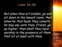 Luke 14 10 the presence of all the other powerpoint church sermon