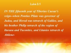 Luke 3 1 the fifteenth year of the reign powerpoint church sermon