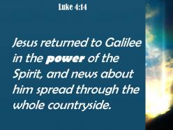 Luke 4 14 jesus returned to galilee powerpoint church sermon