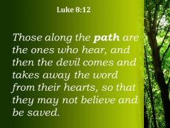 Luke 8 12 they may not believe and be powerpoint church sermon