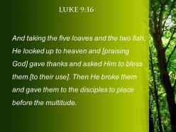 Luke 9 16 the disciples to set before powerpoint church sermon