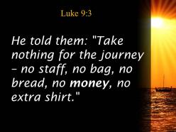 Luke 9 3 take nothing for the journey powerpoint church sermon