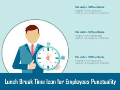 Lunch break time icon for employees punctuality