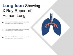 Lung icon showing x ray report of human lung