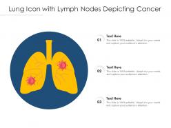 Lung icon with lymph nodes depicting cancer