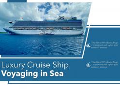 Luxury cruise ship voyaging in sea