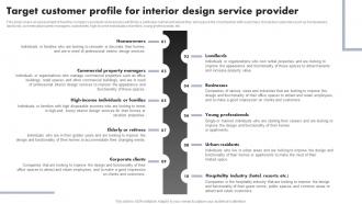 Luxury Interior Design Target Customer Profile For Interior Design Service Provider BP SS