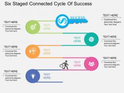 Lv six staged connected cycle of success flat powerpoint design