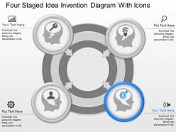 Lw four staged idea invention diagram with icons powerpoint template