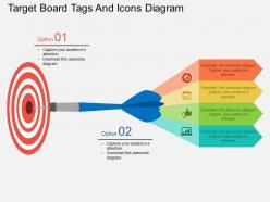 Lw target board tags and icons diagram flat powerpoint design