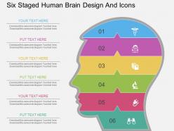 Lx six staged human brain design and icons flat powerpoint design