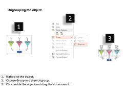 Ly three funnels with sorting process flow arrows flat powerpoint design