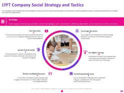 Lyft company social strategy and tactics lyft investor funding elevator ppt styles visual aids