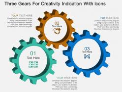Lz three gears for creativity indication with icons flat powerpoint design