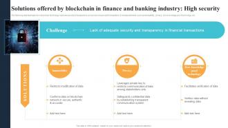 M13 Solutions Offered By Blockchain In Finance And Banking Industry High Security BCT SS