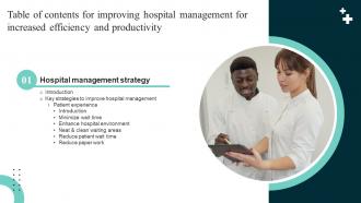 M71 Improving Hospital Management For Increased Efficiency And Productivity Table Of Contents Strategy SS V