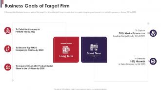 M and a due diligence business goals of target firm