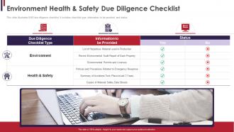 M and a due diligence environment health and safety due diligence checklist