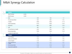 M and a synergy calculation synergy in business ppt portrait