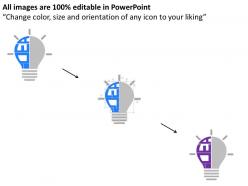 Ma 3d blue bulb graphic with multiple apps for idea generation powerpoint temptate