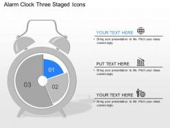 Ma alarm clock three staged icons powerpoint template