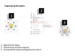 Ma bulb in network of icons for strategic planning flat powerpoint design
