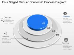 Ma four staged circular concentric process diagram powerpoint template slide