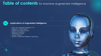 Machine Augmented Intelligence For Table Of Contents Ppt Slides Example